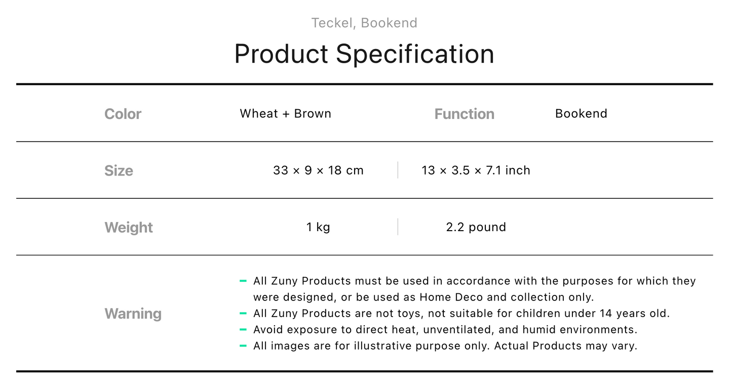 Zuny Classic Teckel White (Bookend)