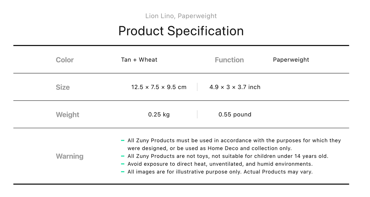 Zuny Lion Lino (Paperweight)