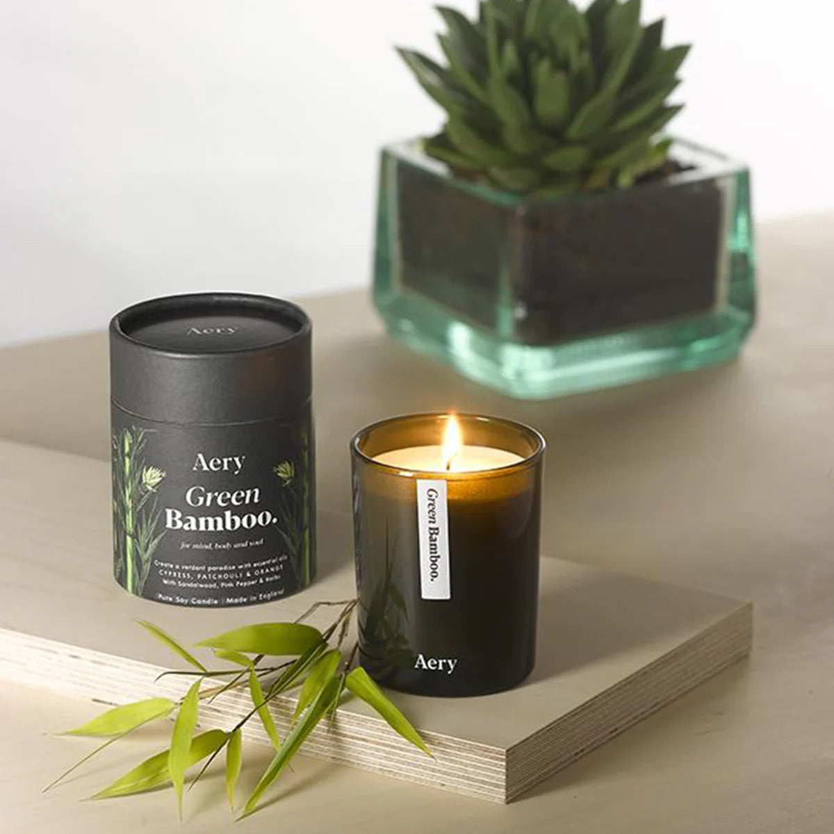 Botanical Green 200g Soy Candle - Green Bamboo