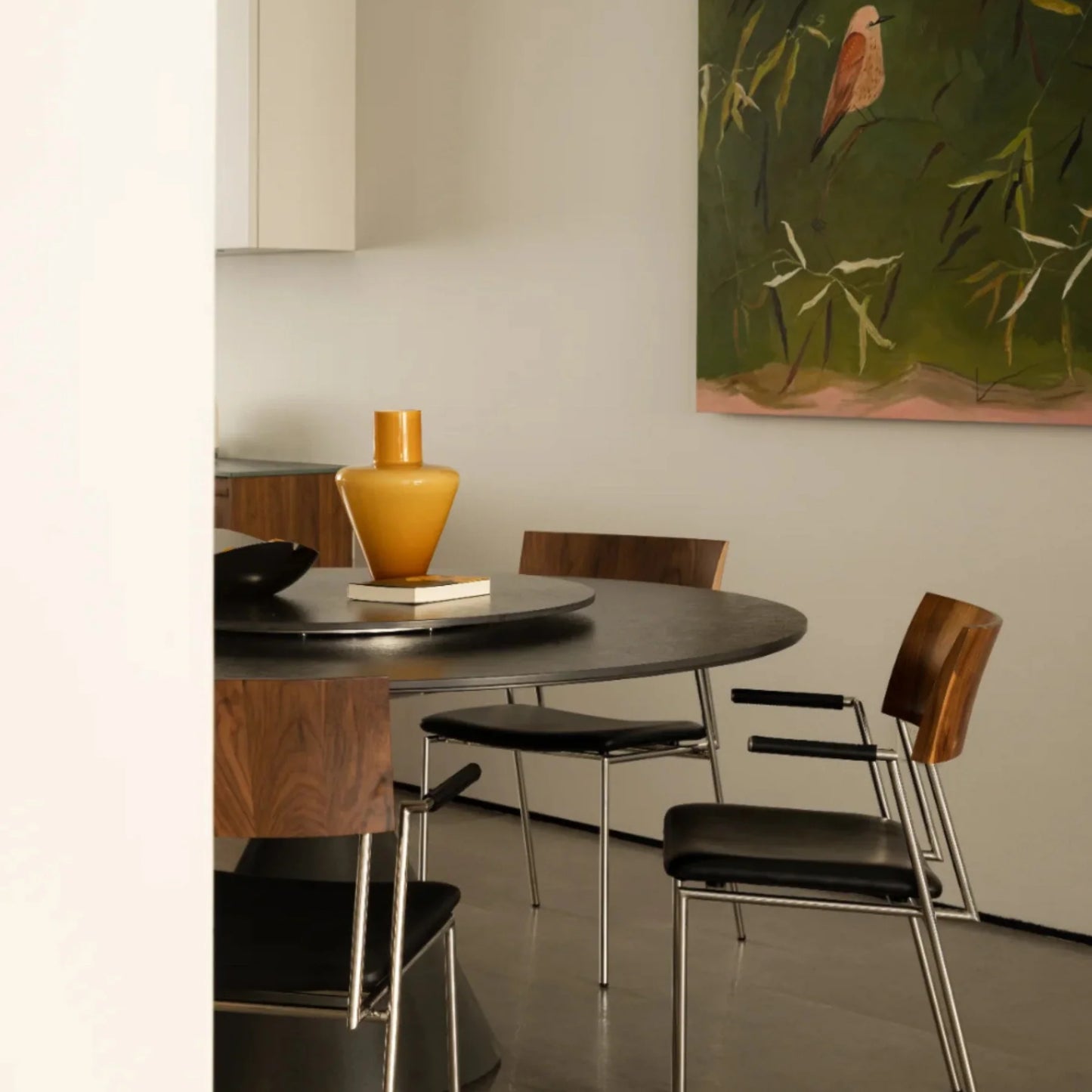 Dawn Orange Aurora Hourglass Glass Vase