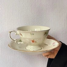 French Retro Ceramic Coffee Set (Saucer+Mug)