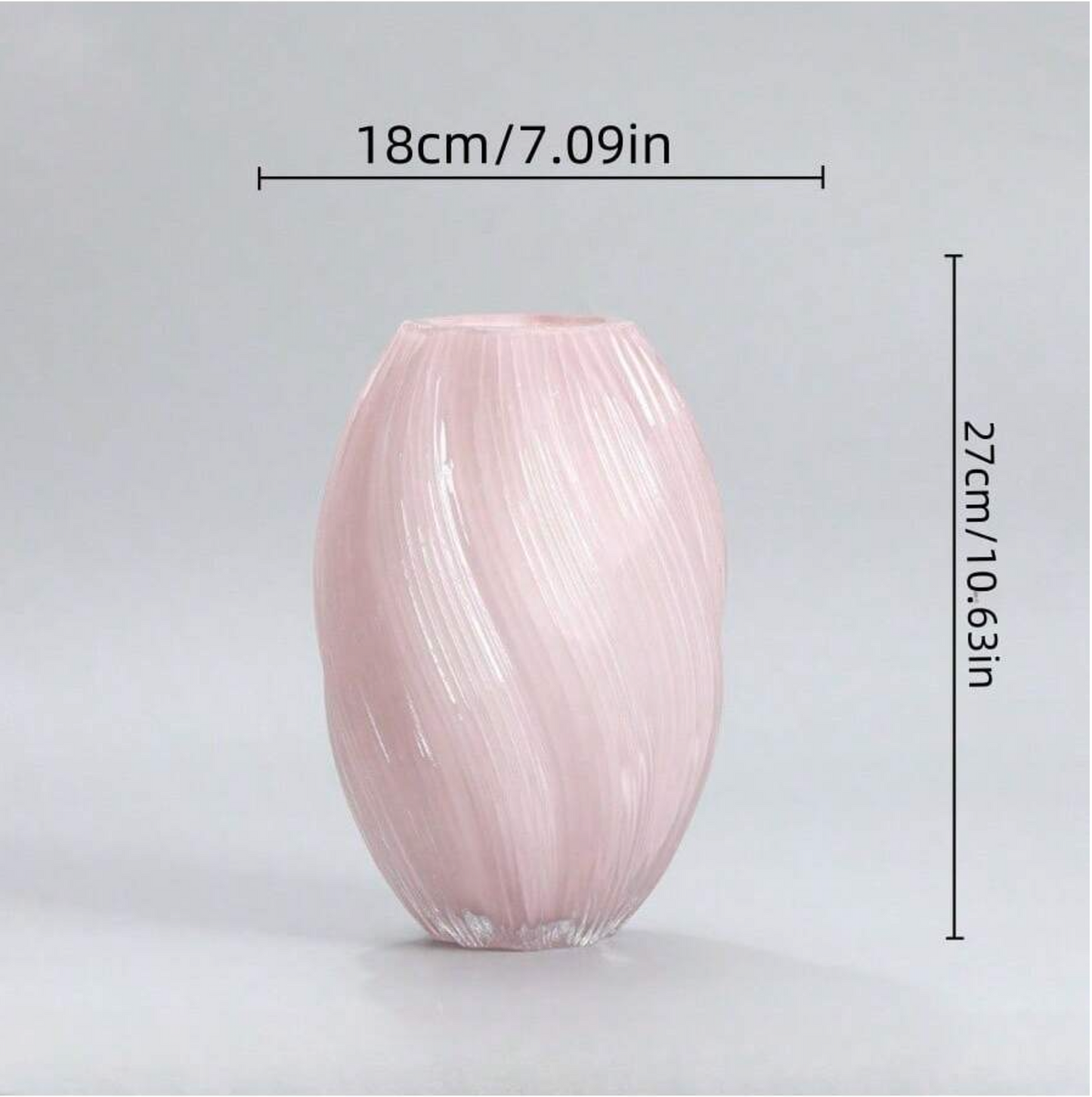 Dusty Pink Oval Spiral Vase - Tall