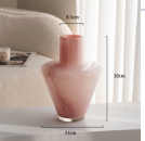 Blush Pink Hourglass Glass Vase