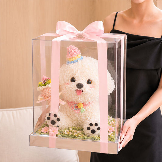 Preserved Flower Box - Floral Gift Puppy