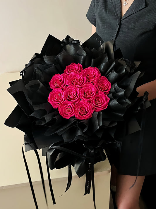 Fuchsia Kiss Preserved Rose(Romantic Eternal Flower Gift for Girlfriend, Birthday, Valentine’s Day)