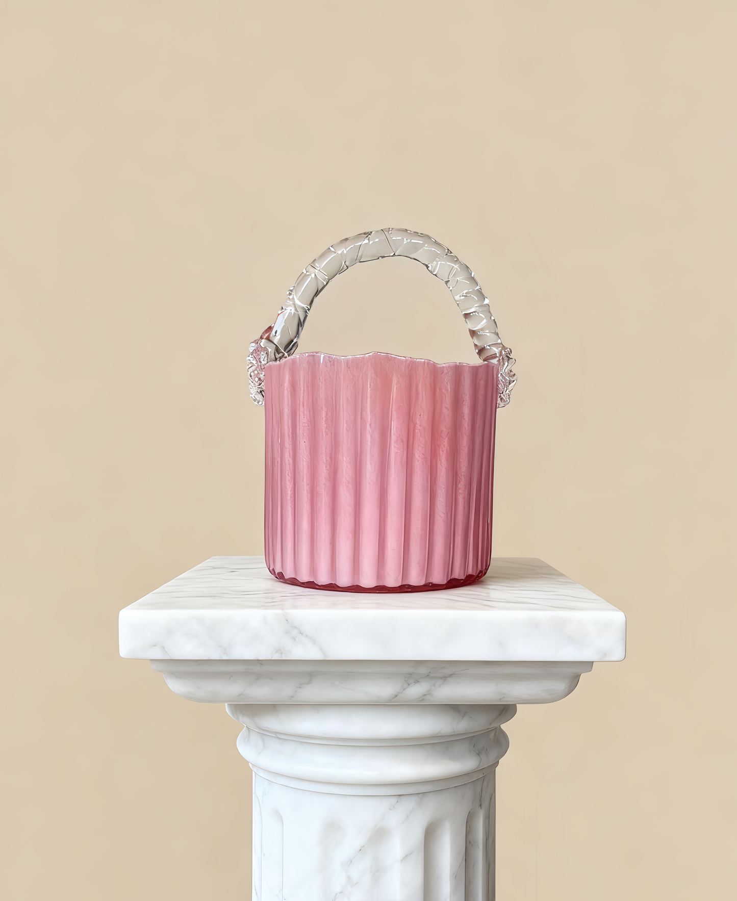 Blushing Bloom Glass Vase (Wide Opening)