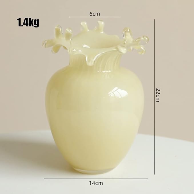 French Rustic Ivory Art Glass (Lemon)