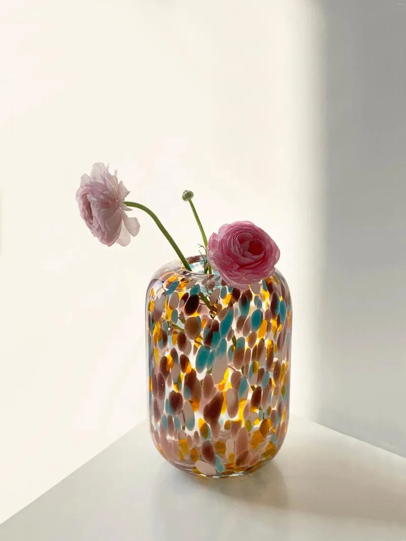 Nordic Colourful Polka Dot Glass Vase