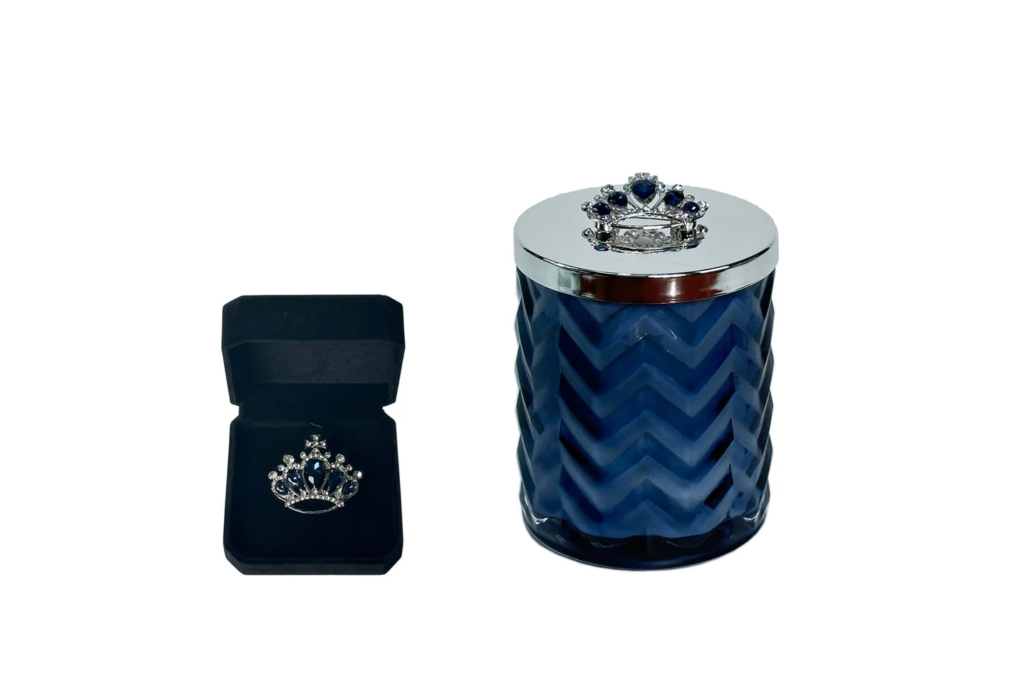 Cote Noire Scented Herringbone Candle (with Scarf & Brooch) - A Garden in Versailles