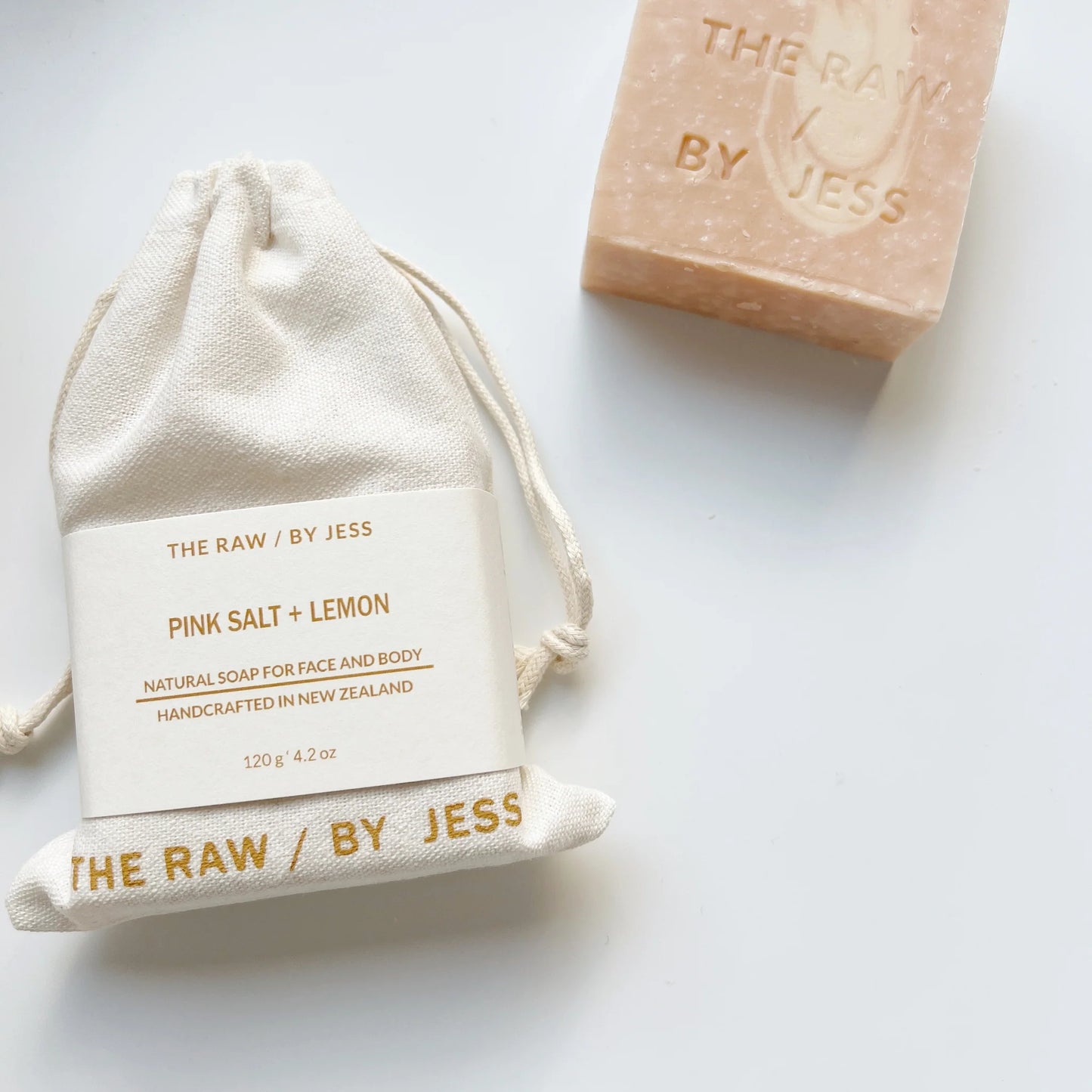 The Raw By Jess Face and Body Soap - Pink Salt + Lemon