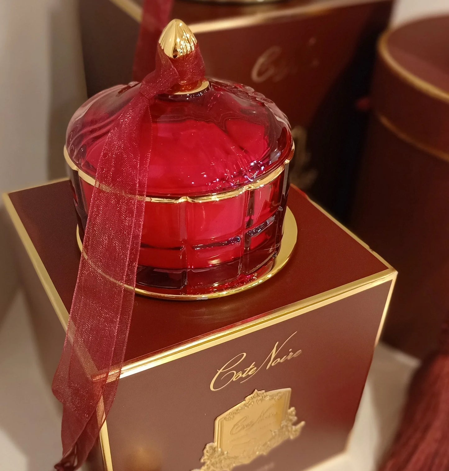 Cote Noire Art Deco Candle (Red & Gold) - Rose Oud