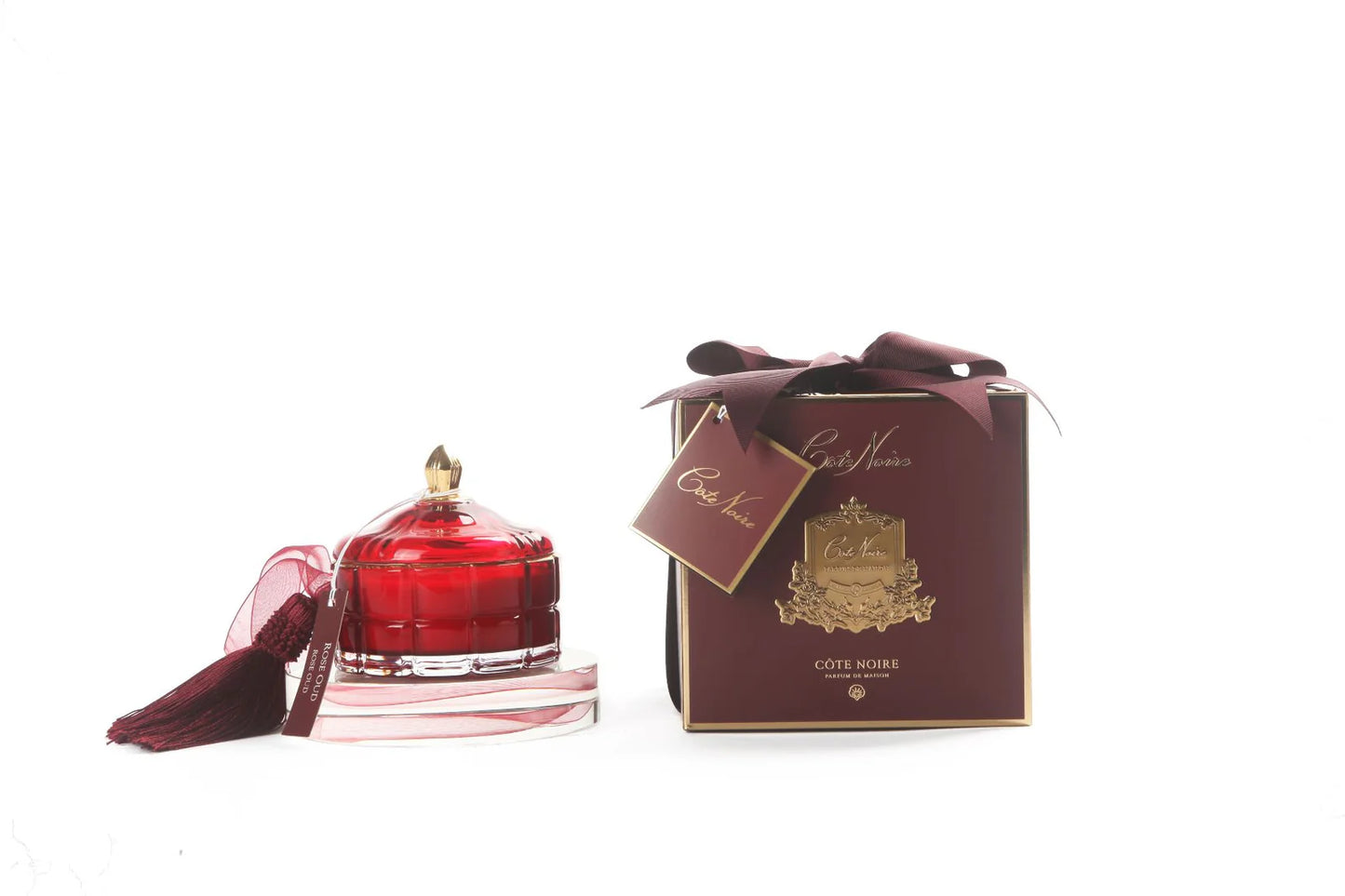 Cote Noire Art Deco Candle (Red & Gold) - Rose Oud