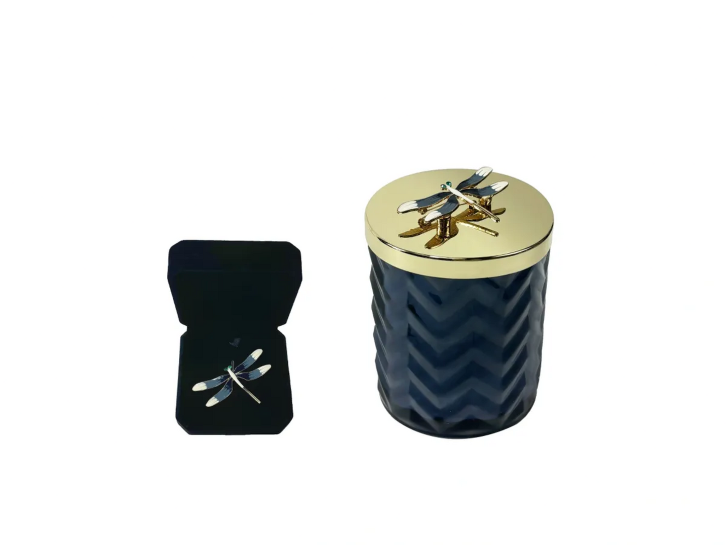 Cote Noire Scented Herringbone Candle (With Scarf & Brooch) - Eau De Vie