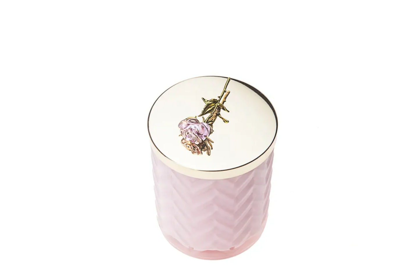 Cote Noire Scented Herringbone Candle (with Scarf & Brooch) - Charente Rose