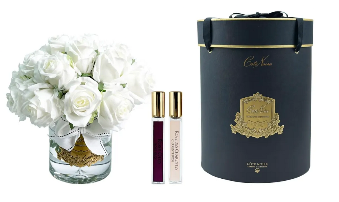 Cote Noire Scented Grand White Rose Bud Bouquet - ROSE OUD & CHARENTE ROSE