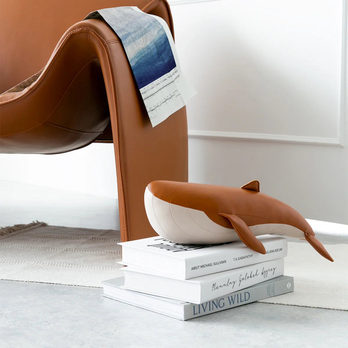 Zuny Doorstop Whale Wave Tan
