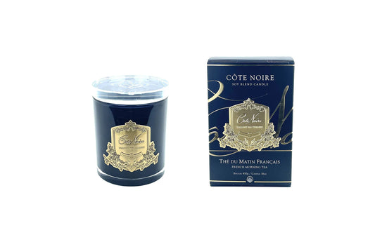 Cote Noire Crystal Glass Lid Candle 450g - FRENCH MORNING TEA