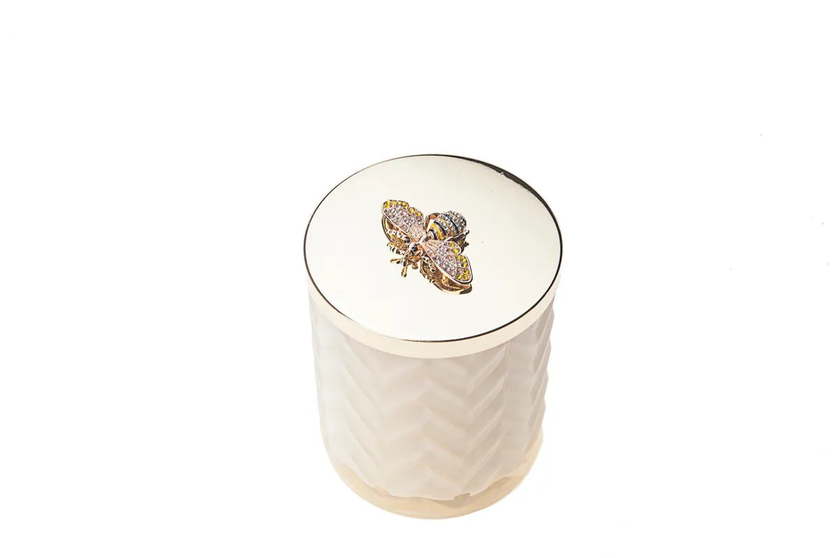 Cote Noire Scented Herringbone Candle (with Scarf & Brooch) - BLONDE VANILLA