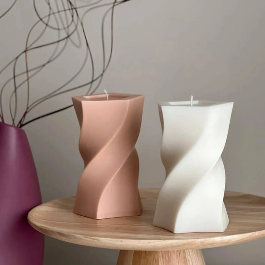 Estelle Round Pillar Candle (Different Colours Available)