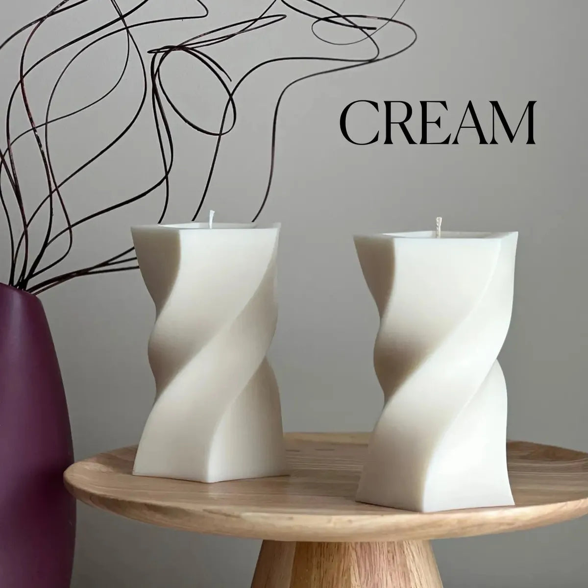 Estelle Round Pillar Candle (Different Colours Available)