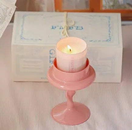 Pink Candle with Holder