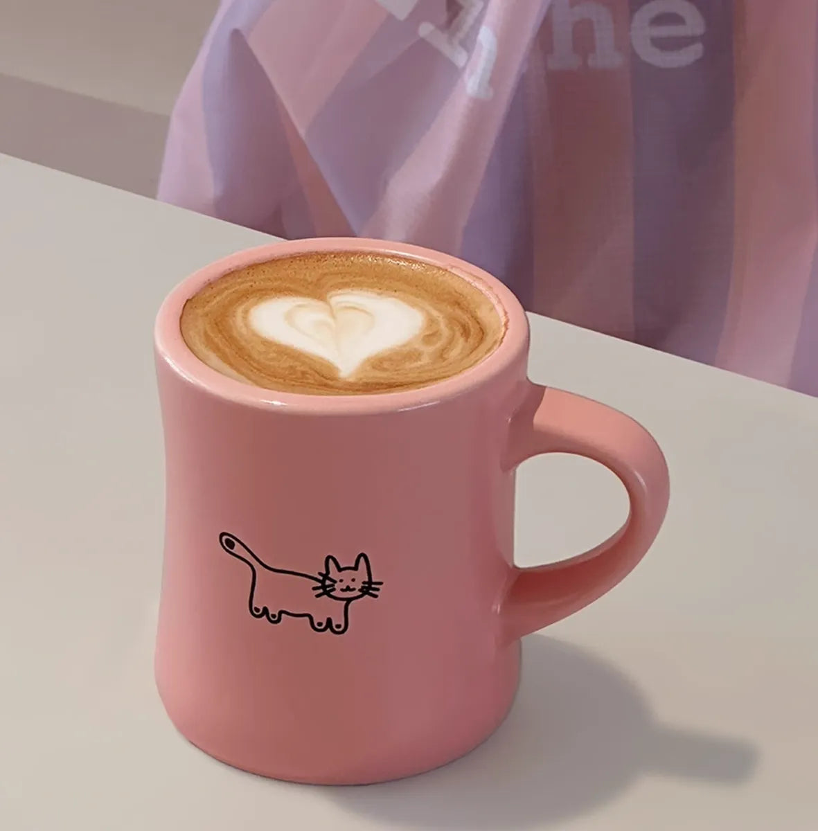 Aimer Pink Love Yourself Cat Coffee Mug