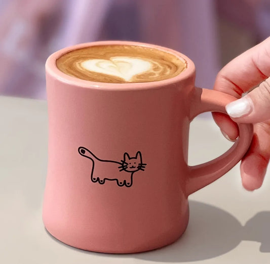 Aimer Pink Love Yourself Cat Coffee Mug