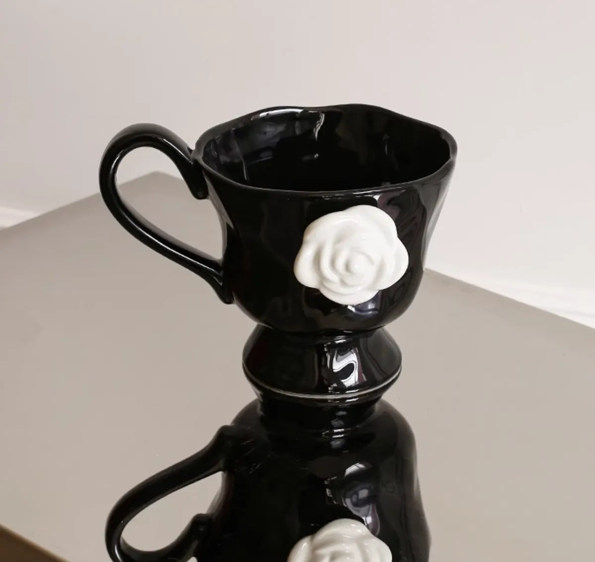 Handmade Camellia Ceramic Coffee Cup