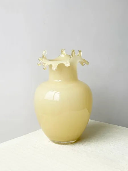 French Rustic Ivory Art Glass (Lemon)