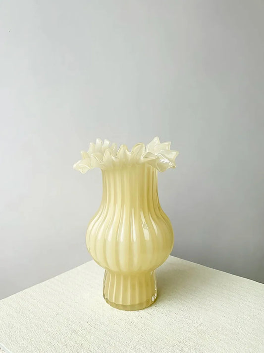 Renaissance Vintage Rolled Edge Pleated Art Vase