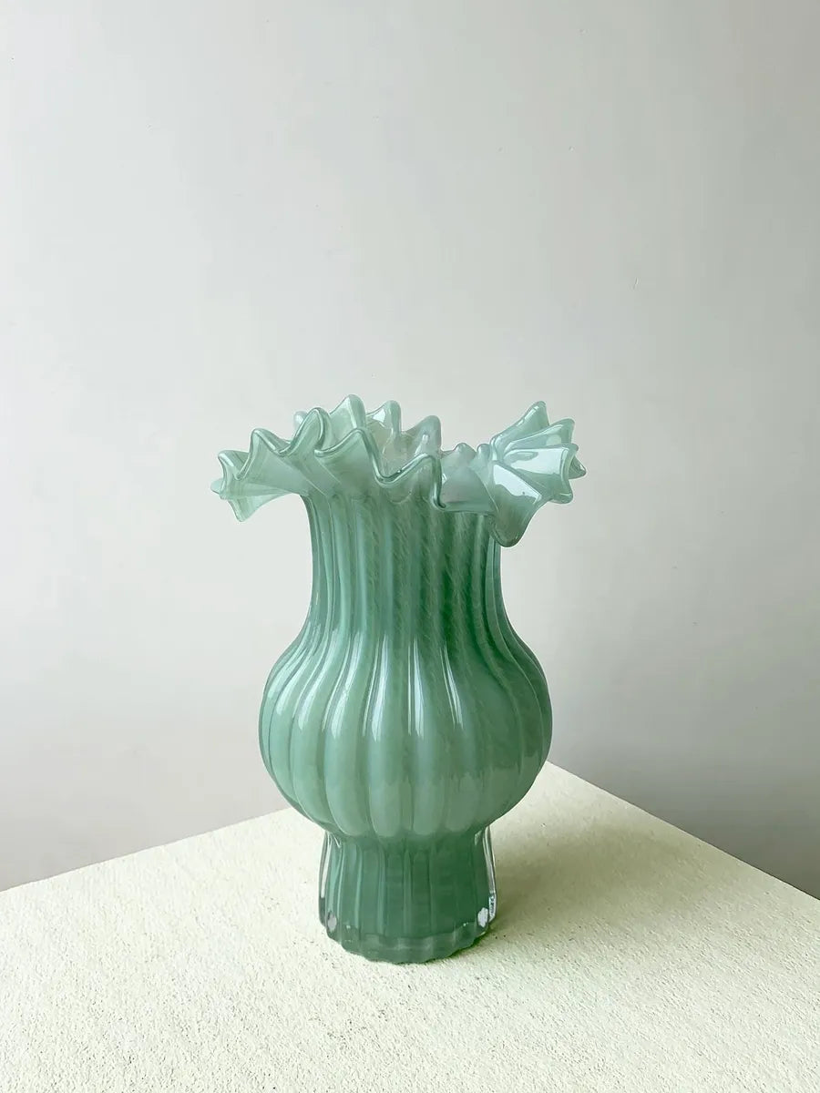 Emerald Fishtail Glass Vase (Jade Green)