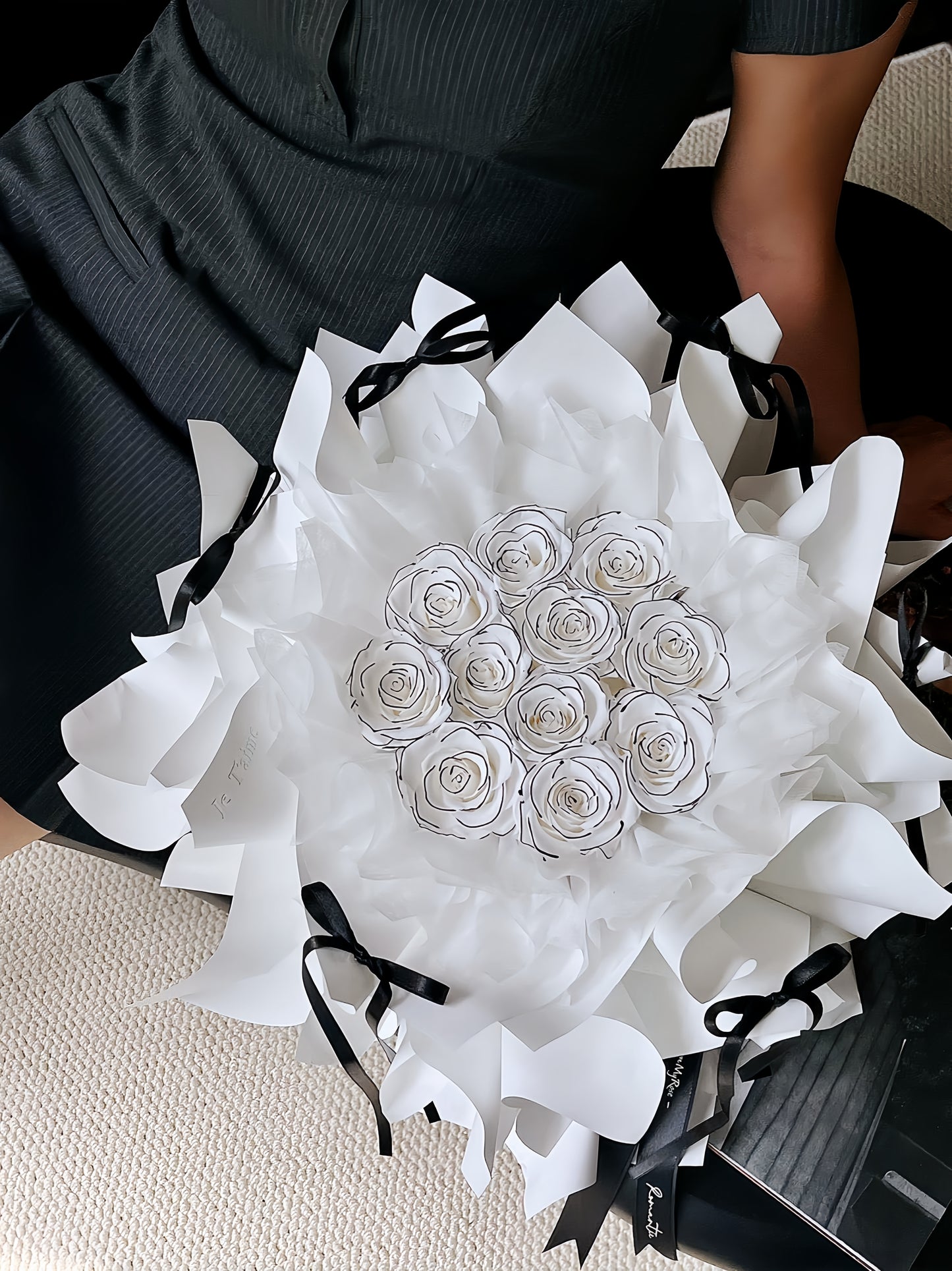 Moonlit Veil Preserved Rose(Elegant Eternal Flower Gift for Wedding, Anniversary, Valentine’s Day)