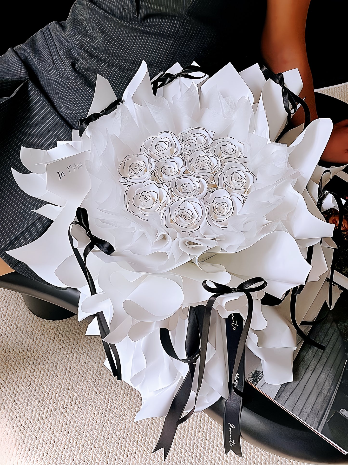 Moonlit Veil Preserved Rose(Elegant Eternal Flower Gift for Wedding, Anniversary, Valentine’s Day)