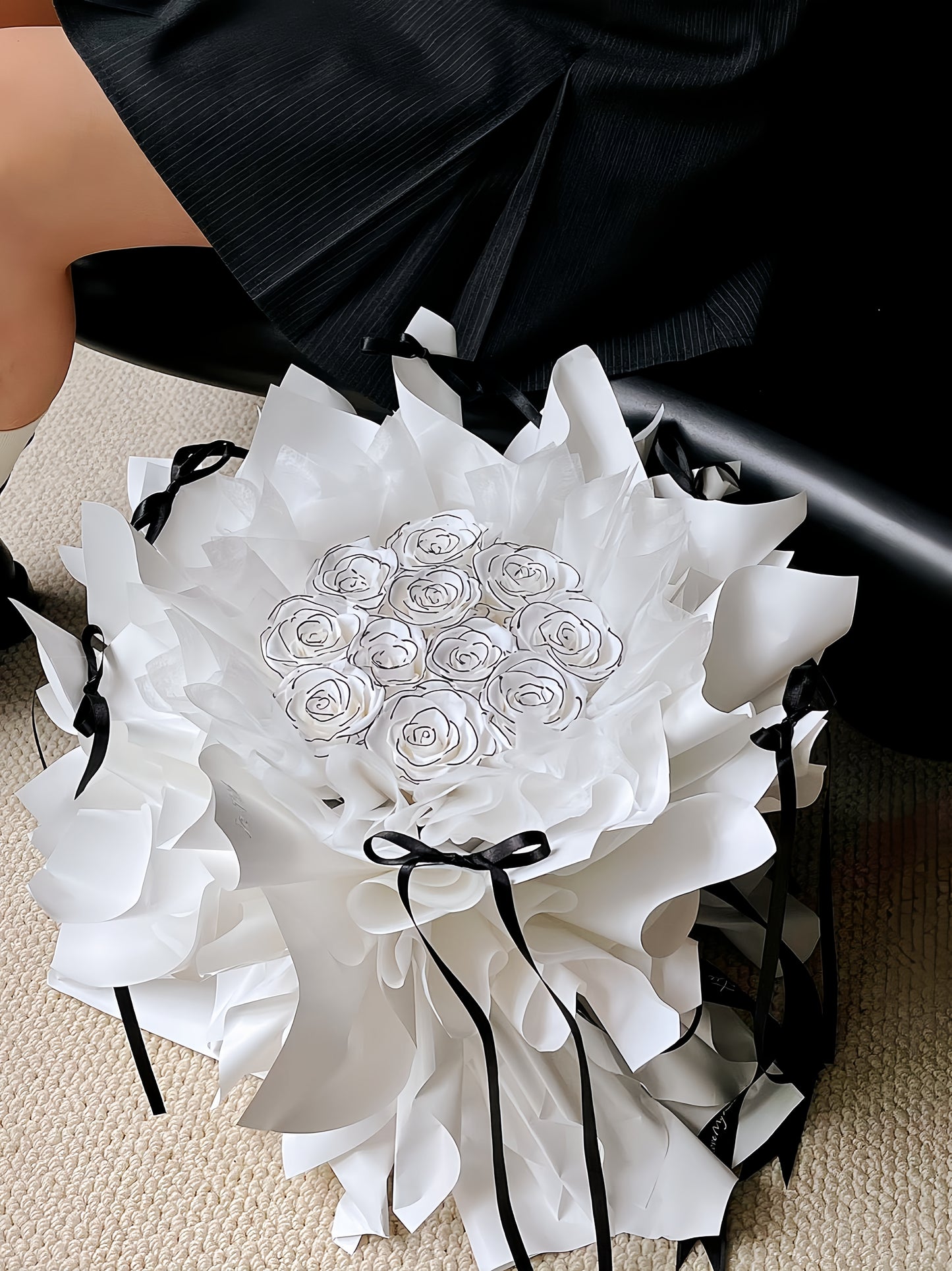 Moonlit Veil Preserved Rose(Elegant Eternal Flower Gift for Wedding, Anniversary, Valentine’s Day)
